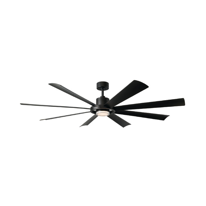 Modern Forms FR-W2303-72L Aura 72" Outdoor Ceiling Fan with LED Light Kit, 4CCT Selectable-Matte Black