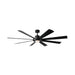 Modern Forms FR-W2303-72L Aura 72" Outdoor Ceiling Fan with LED Light Kit, 4CCT Selectable-Matte Black