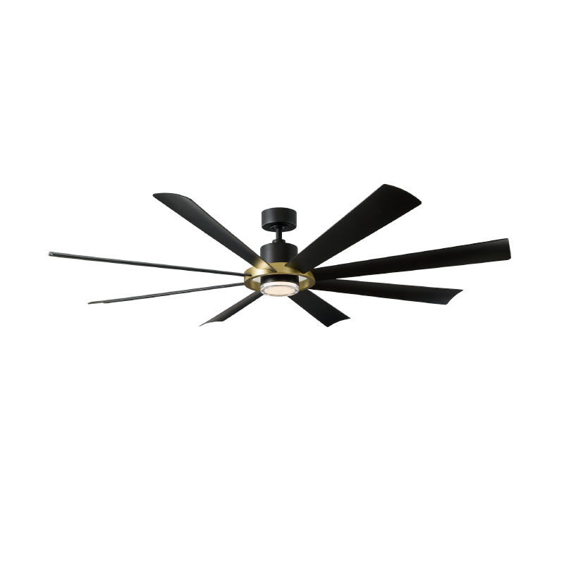 Modern Forms FR-W2303-72L Aura 72" Outdoor Ceiling Fan with LED Light Kit, 4CCT Selectable-Soft Brass/Matte Black