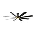 Modern Forms FR-W2303-72L Aura 72" Outdoor Ceiling Fan with LED Light Kit, 4CCT Selectable-Soft Brass/Matte Black