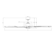Modern Forms FR-W2303-72L Aura 72" Outdoor Ceiling Fan with LED Light Kit, 4CCT Selectable