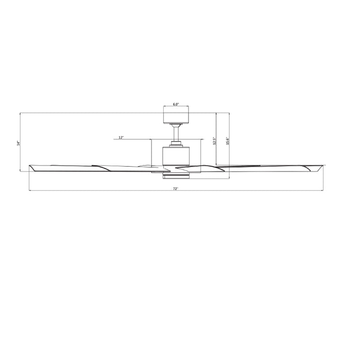 Modern Forms FR-W2303-72L Aura 72" Outdoor Ceiling Fan with LED Light Kit, 4CCT Selectable