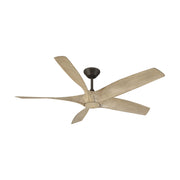 Modern Forms FR-W2401-62L Zephyr 5 62" Outdoor Ceiling Fan with LED Light Kit-Bronze/White Oak