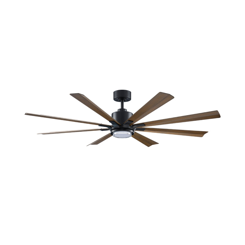 Modern Forms FR-W2403 Size Matters 65" Outdoor Ceiling Fan with LED Light Kit-Matte Black with Distressed Koa Blades