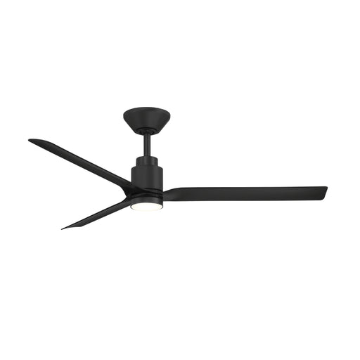 Modern Forms FR-W2502-52L Smooth 52" Outdoor Ceiling Fan with LED Light Kit - Matte Black with Matte Black Blades