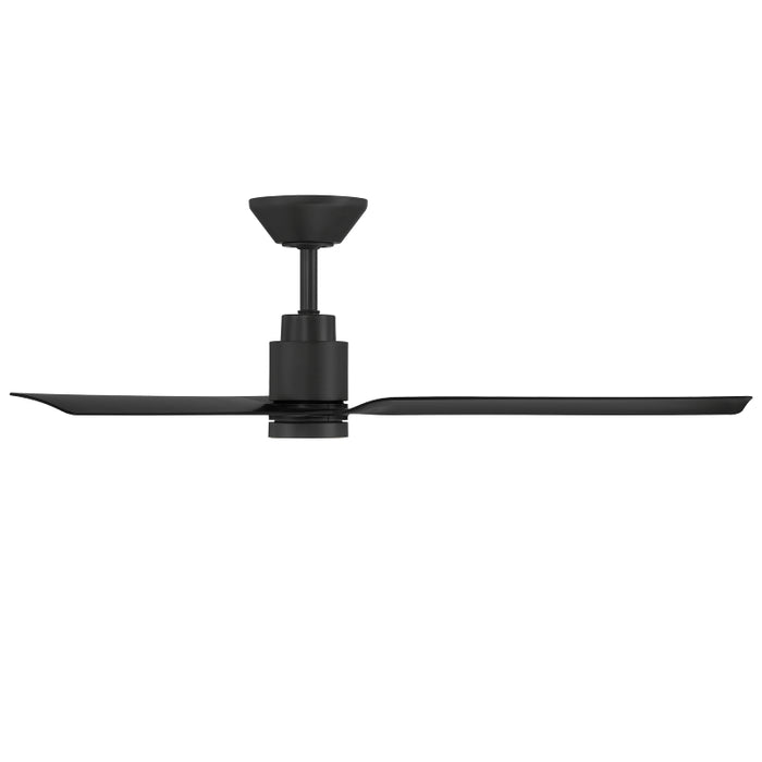 Modern Forms FR-W2502-52L Smooth 52" Outdoor Ceiling Fan with LED Light Kit - Matte Black with Matte Black Blades