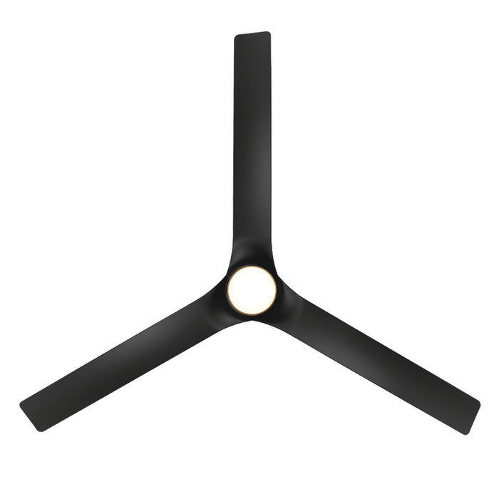 Modern Forms FR-W2502-52L Smooth 52" Outdoor Ceiling Fan with LED Light Kit - Soft Brass with Matte Black Blades