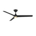 Modern Forms FR-W2503-54L Pisces 54" Outdoor Ceiling Fan with LED Light Kit - Soft Brass with Matte Black Blades