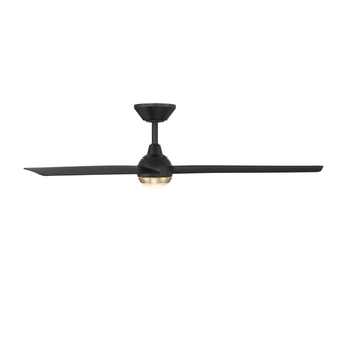 Modern Forms FR-W2503-54L Pisces 54" Outdoor Ceiling Fan with LED Light Kit - Soft Brass with Matte Black Blades