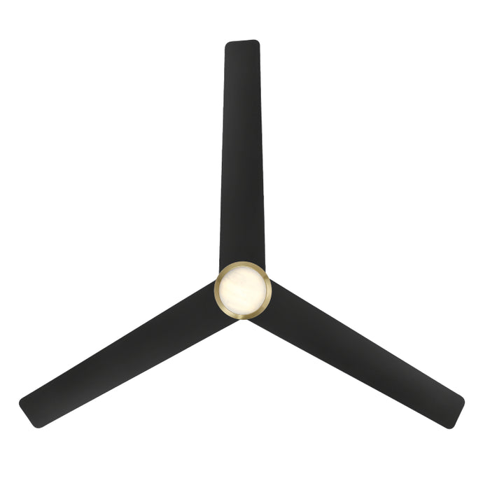 Modern Forms FR-W2503-54L Pisces 54" Outdoor Ceiling Fan with LED Light Kit - Soft Brass with Matte Black Blades