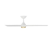 Modern Forms FR-W2503-54L Pisces 54" Outdoor Ceiling Fan with LED Light Kit - Soft Brass with Matte White Blades