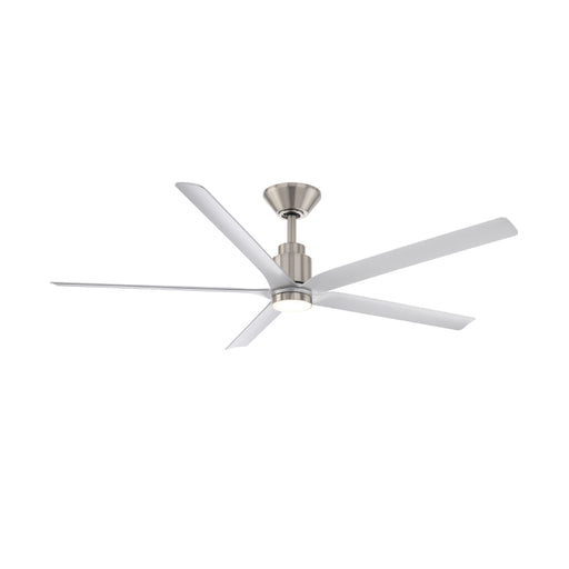 Modern Forms FR-W2601-56L Smooth 5 56" Outdoor Ceiling Fan with LED Light Kit-Brushed Nickel with Silver Blades