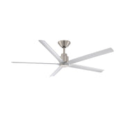 Modern Forms FR-W2601-56L Smooth 5 56" Outdoor Ceiling Fan with LED Light Kit-Brushed Nickel with Silver Blades