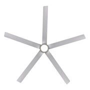 Modern Forms FR-W2601-56L Smooth 5 56" Outdoor Ceiling Fan with LED Light Kit-Brushed Nickel with Silver Blades