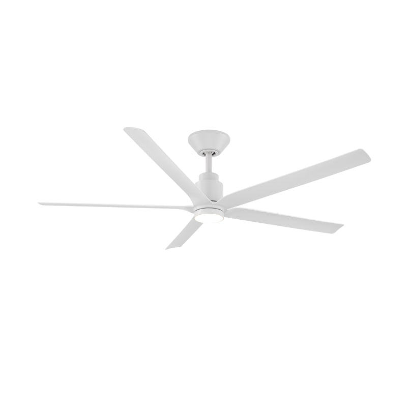 Modern Forms FR-W2601-56L Smooth 5 56" Outdoor Ceiling Fan with LED Light Kit-Matte White