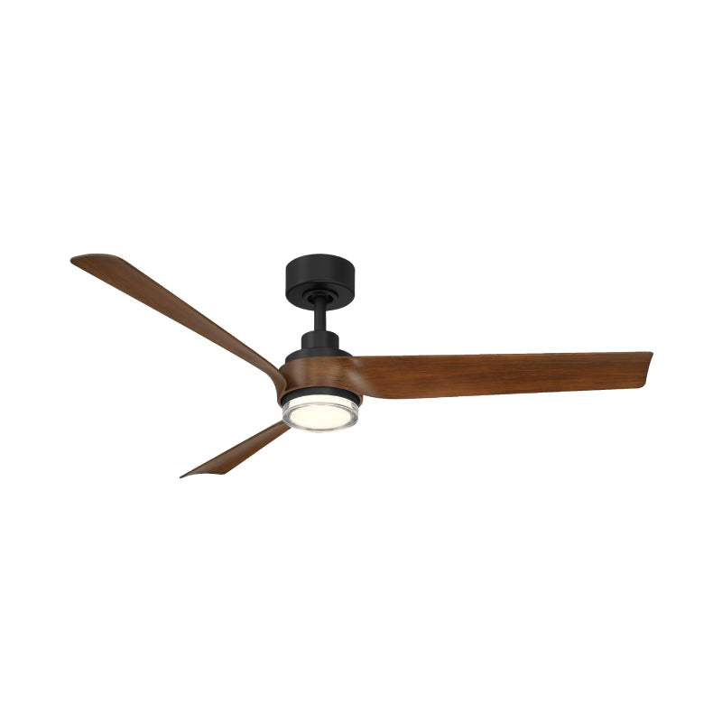 Modern Forms FR-W2605-54L Chill 54" Outdoor Ceiling Fan with LED Light Kit-Matte Black with Distressed Koa Blades