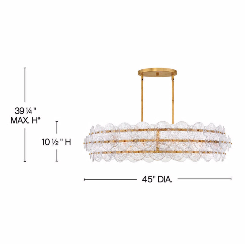 Fredrick Ramond FR30124 Rene 8-lt 45" LED Drum Chandelier