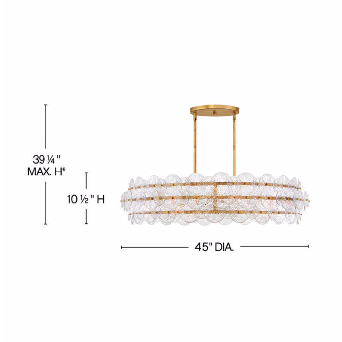 Fredrick Ramond FR30125 Rene 10-lt 60" LED Drum Chandelier