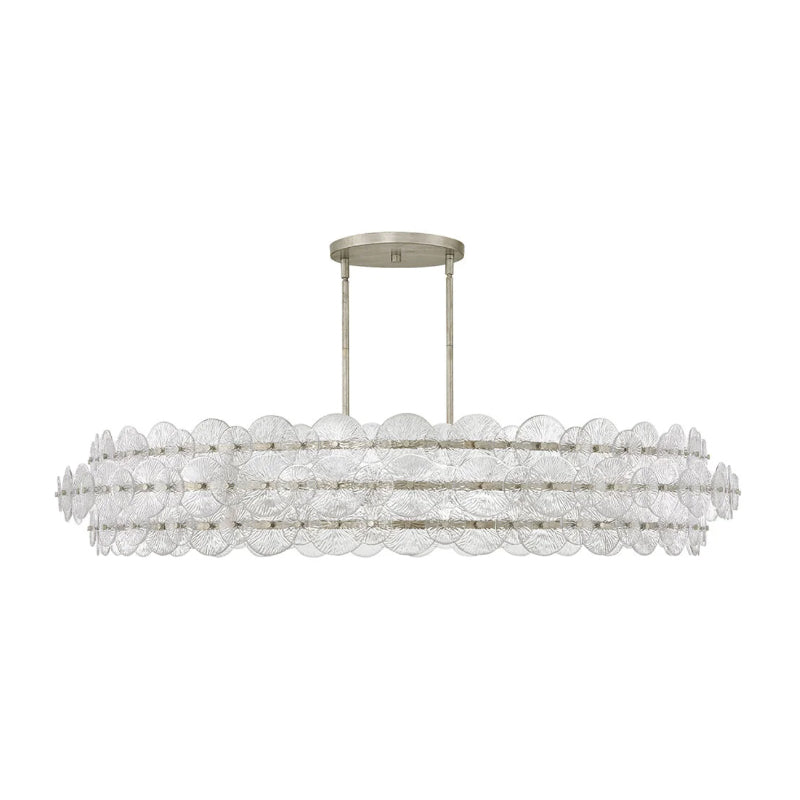 Fredrick Ramond FR30125 Rene 10-lt 60" LED Drum Chandelier - Glacial
