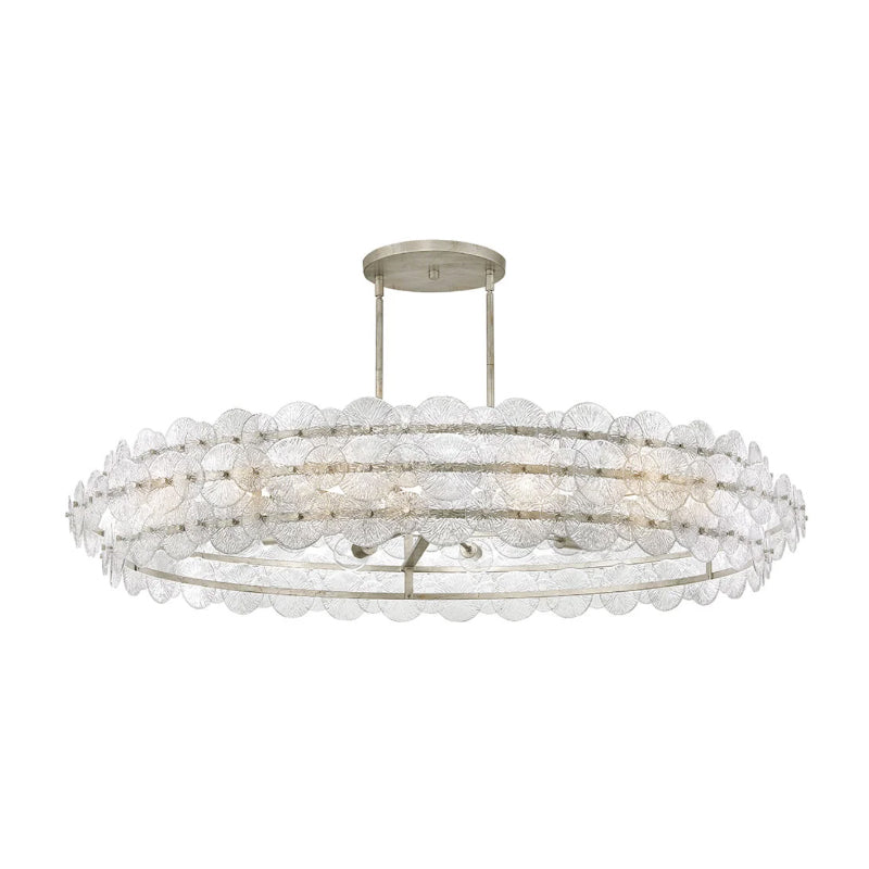 Fredrick Ramond FR30125 Rene 10-lt 60" LED Drum Chandelier - Glacial