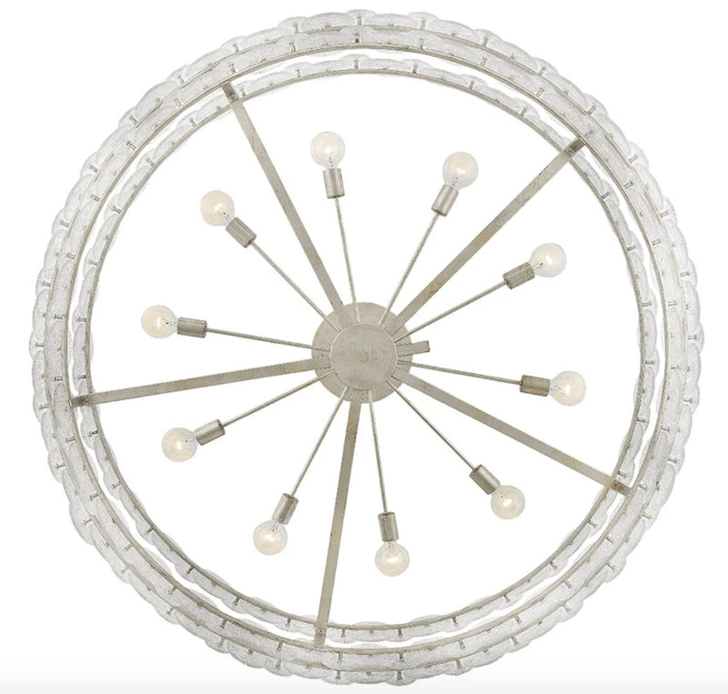 Fredrick Ramond FR30125 Rene 10-lt 60" LED Drum Chandelier - Glacial