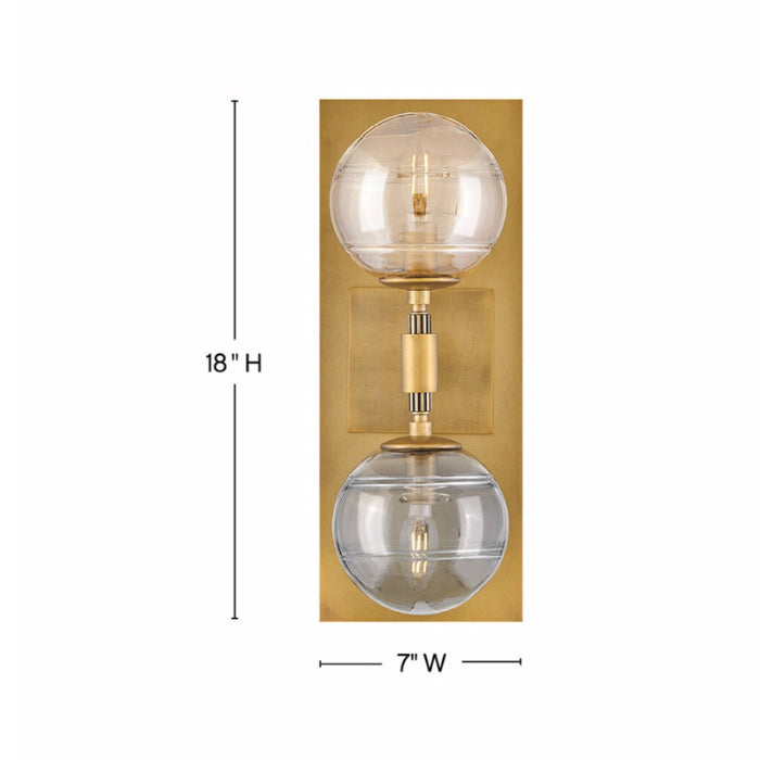 Fredrick Ramond FR30502 Oberon 2-lt 18" Tall LED Wall Sconce
