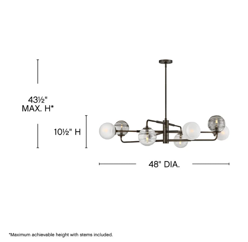 Fredrick Ramond FR30508 Oberon 8-lt 48" LED Chandelier