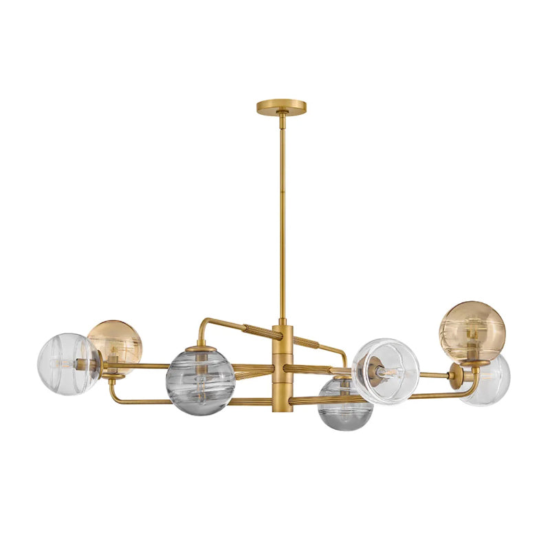 Fredrick Ramond FR30508 Oberon 8-lt 48" LED Chandelier - Heritage Brass