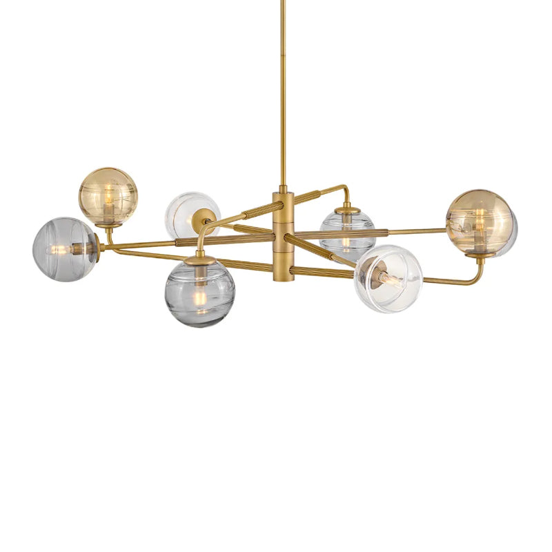 Fredrick Ramond FR30508 Oberon 8-lt 48" LED Chandelier - Heritage Brass