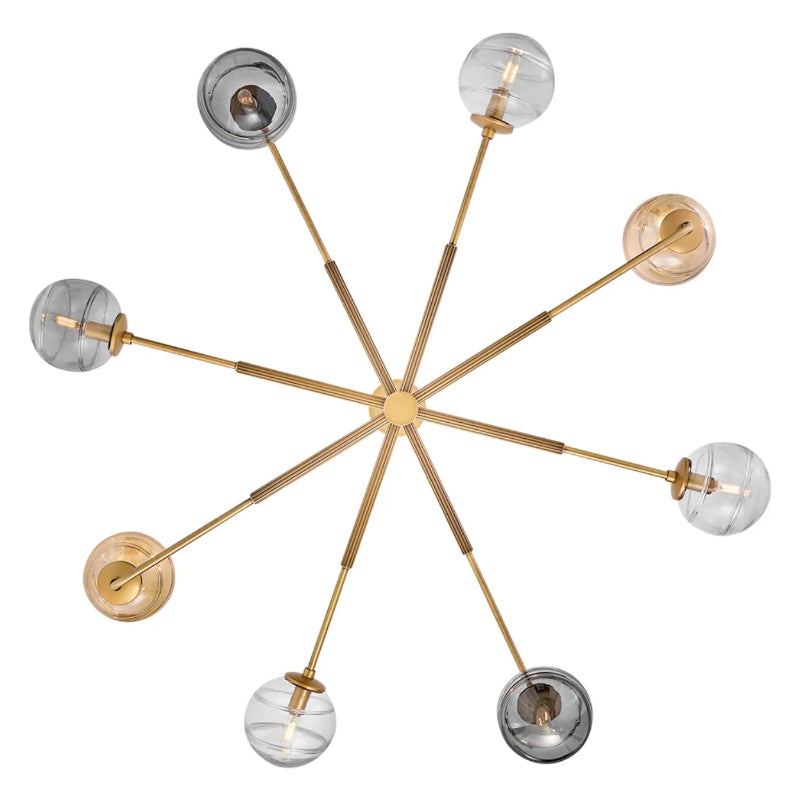 Fredrick Ramond FR30508 Oberon 8-lt 48" LED Chandelier - Heritage Brass