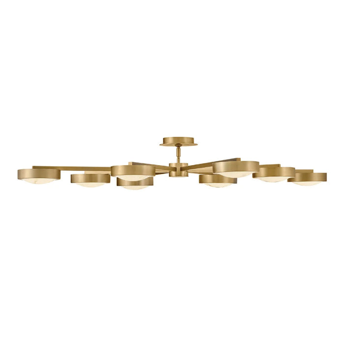 Fredrick Ramond FR31014 Cava 50" LED Convertible Semi-Flush Mount - Lacquered Brass