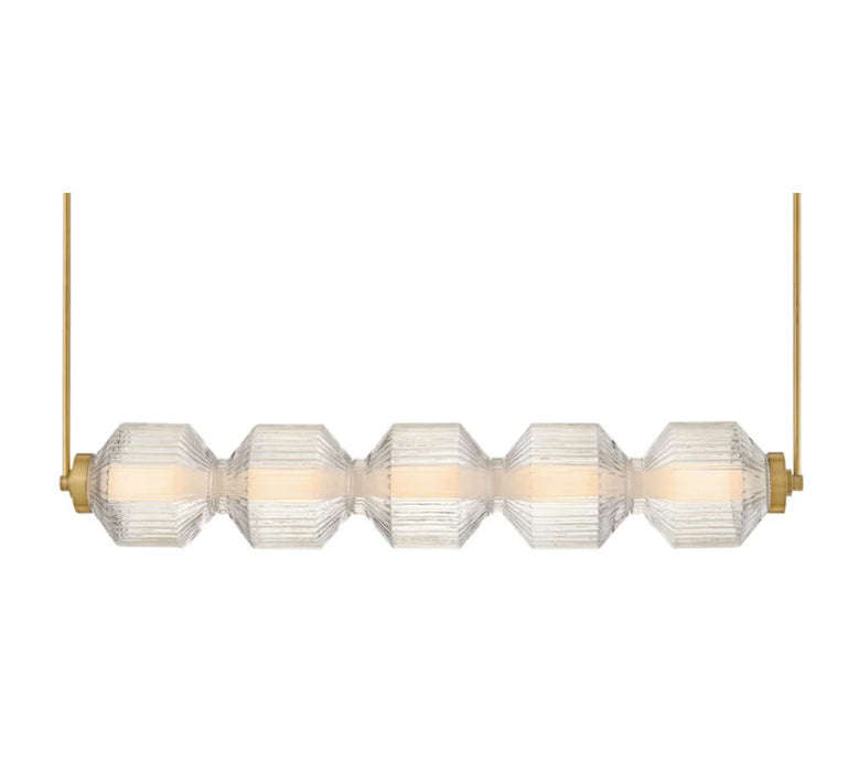 Fredrick Ramond FR41465 Reign 1-lt 49" LED Linear Chandelier - Lacquered Brass
