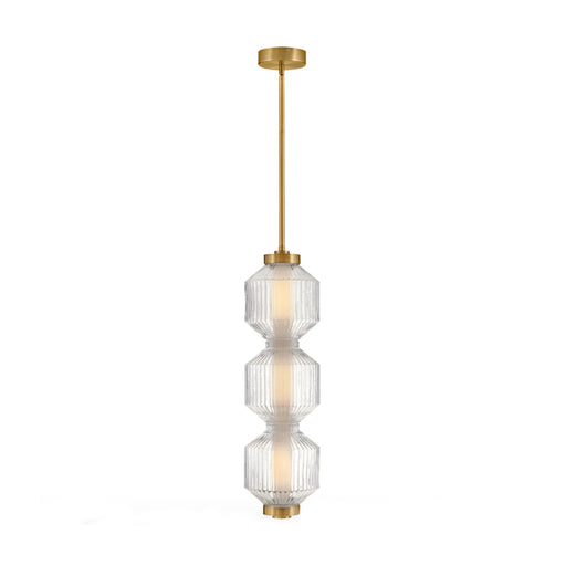 Fredrick Ramond FR41467 Reign 8" LED Convertible Pendant - Lacquered Brass