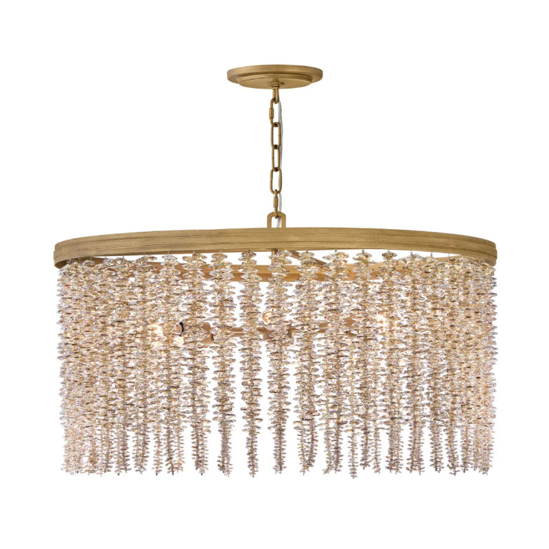 Fredrick Ramond FR41494 Rubina 6-lt 30" LED Convertible Chandelier - Light Amber Crystal