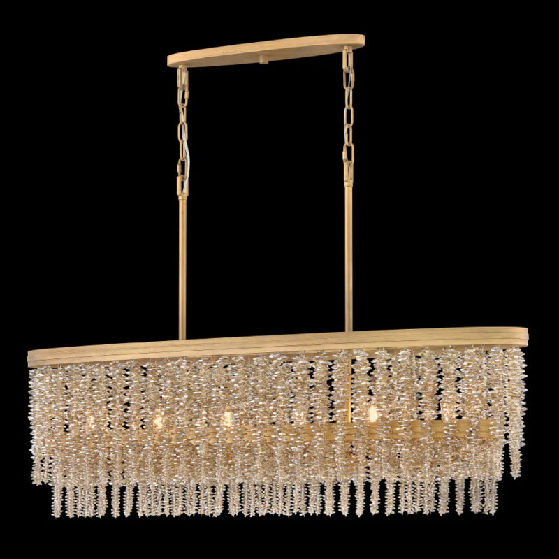 Fredrick Ramond FR41496 Rubina 6-lt 48" LED Linear Chandelier - Light Amber Crystal