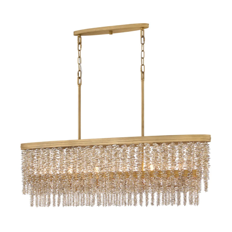 Fredrick Ramond FR41496 Rubina 6-lt 48" LED Linear Chandelier - Light Amber Crystal