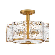Fredrick Ramond FR41601 Florian 4-lt 14" LED Semi-Flush Mount -Distressed Brass