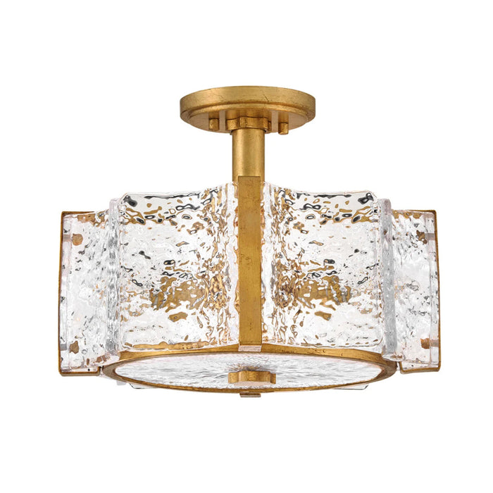 Fredrick Ramond FR41601 Florian 4-lt 14" LED Semi-Flush Mount -Distressed Brass