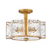Fredrick Ramond FR41601 Florian 4-lt 14" LED Semi-Flush Mount -Distressed Brass