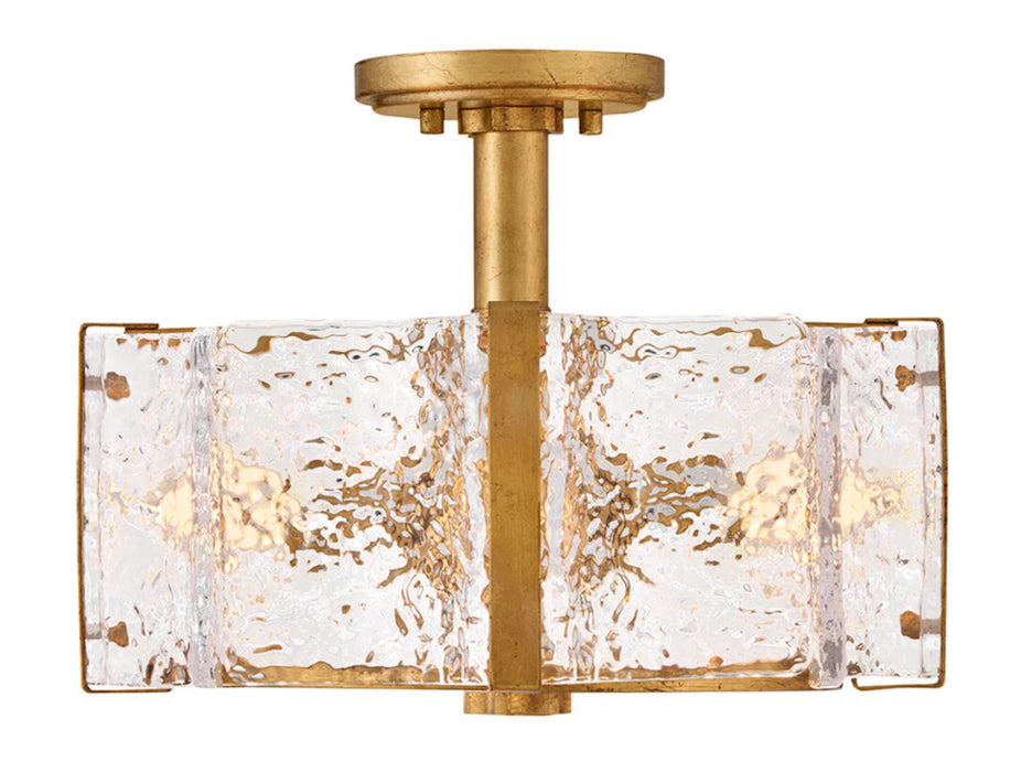 Fredrick Ramond FR41601 Florian 4-lt 14" LED Semi-Flush Mount - Distressed Brass