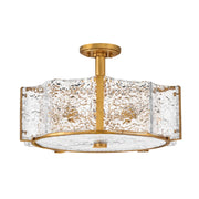 Fredrick Ramond FR41603 Florian 5-lt 20" LED Semi-Flush Mount - Distressed Brass
