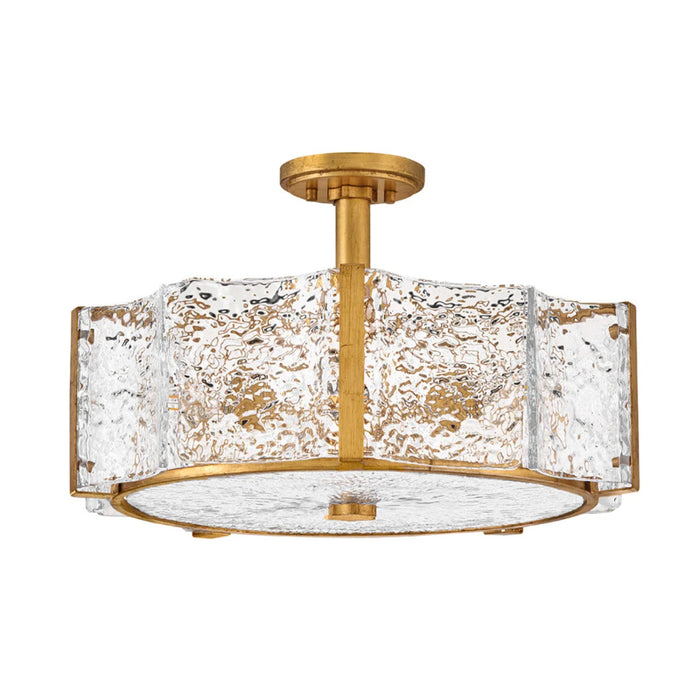 Fredrick Ramond FR41603 Florian 5-lt 20" LED Semi-Flush Mount - Distressed Brass