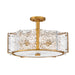 Fredrick Ramond FR41603 Florian 5-lt 20" LED Semi-Flush Mount - Distressed Brass