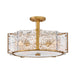 Fredrick Ramond FR41603 Florian 5-lt 20" LED Semi-Flush Mount - Distressed Brass