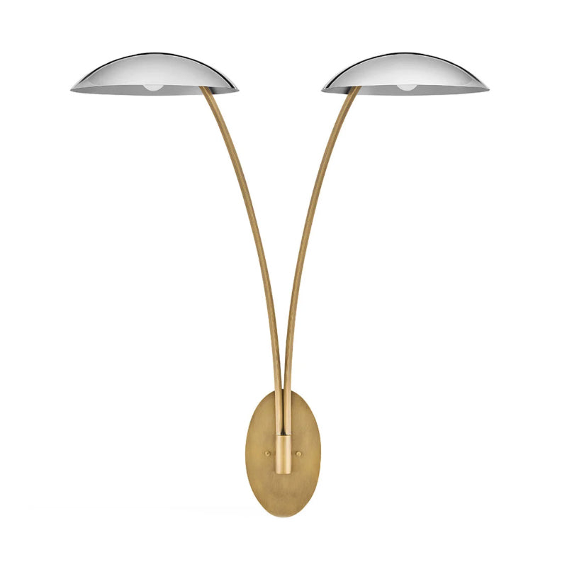 Fredrick Ramond FR41642 Glenn 2-lt 40" Tall LED Wall Sconce - Heritage Brass with Chrome accents