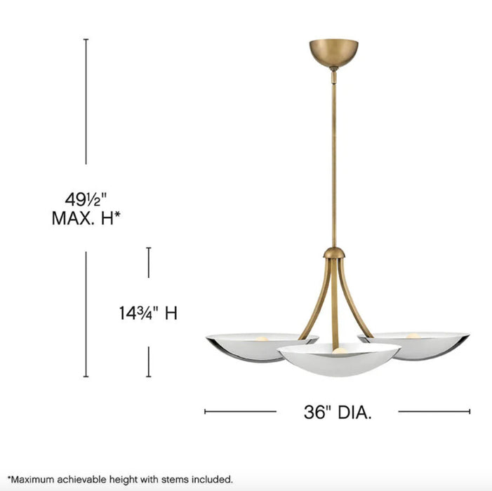 Fredrick Ramond FR41646 Glenn 3-lt 36" LED Chandelier
