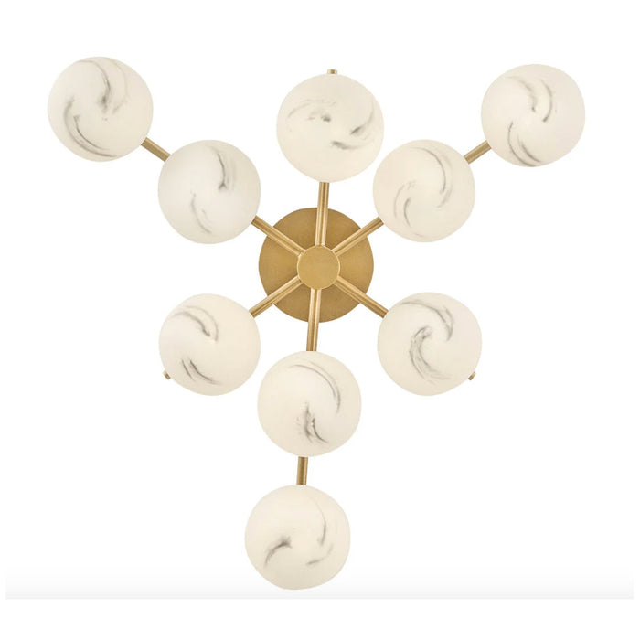 Fredrick Ramond FR41903 Selene 9-lt 30" LED Semi-Flush Mount - Lacquered Brass