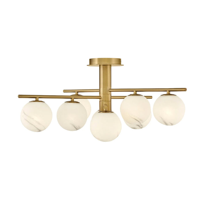 Fredrick Ramond FR41903 Selene 9-lt 30" LED Semi-Flush Mount - Lacquered Brass