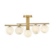 Fredrick Ramond FR41903 Selene 9-lt 30" LED Semi-Flush Mount - Lacquered Brass
