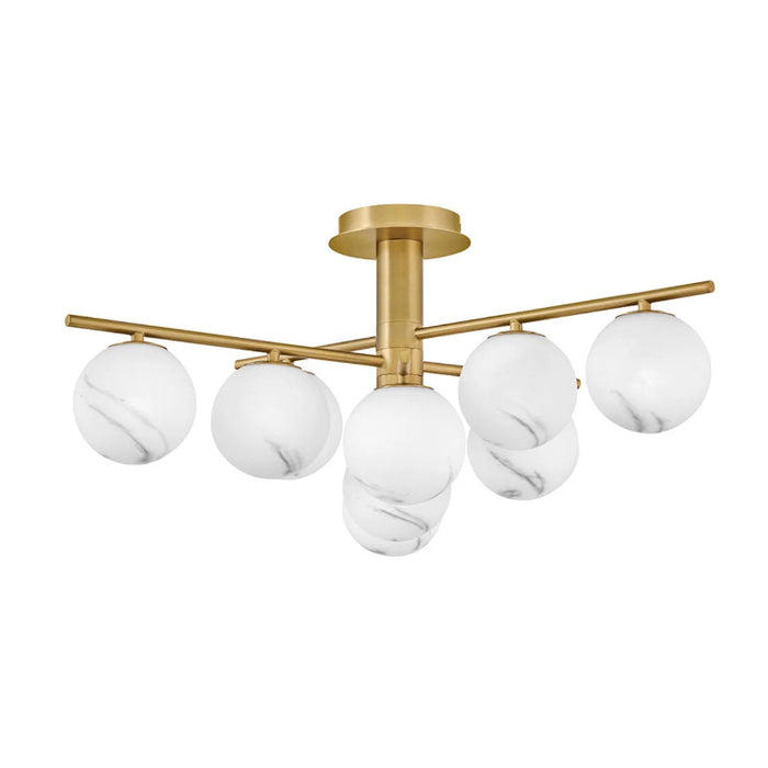 Fredrick Ramond FR41903 Selene 9-lt 30" LED Semi-Flush Mount - Lacquered Brass